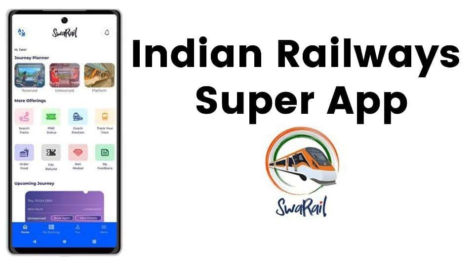 Indian Railways Launches Swarail Super App | भारतीय रेलवे ने जारी किया स्वरेल सुपरऐप : एक ही ऐप में मिलेगी भारतीयों को रेल्वे कि सभी सेवाएं